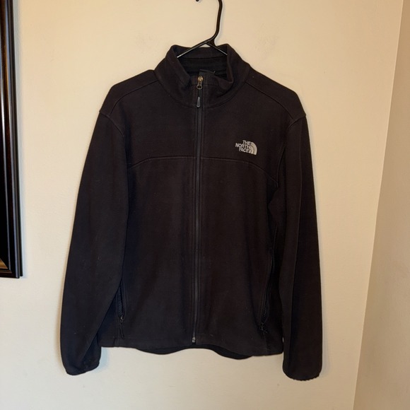 The North‎ Face Men's Medium Fleece Full Zip Black Jacket Pockets - Picture 1 of 7